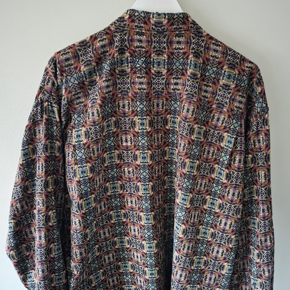 NWOT Jhane Barnes XL Vintage 90s Dadcore Retro Jacquard Artsy Button Down Shirt - Picture 14 of 16